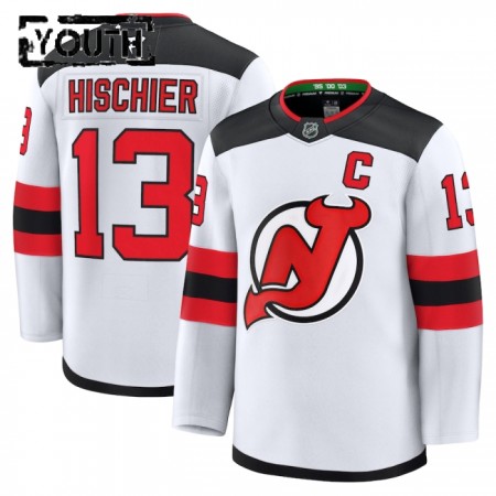 Maillot de Hockey New Jersey Devils Fanatics Premium Nico Hischier 2024-25 Blanc Extérieur - Enfant